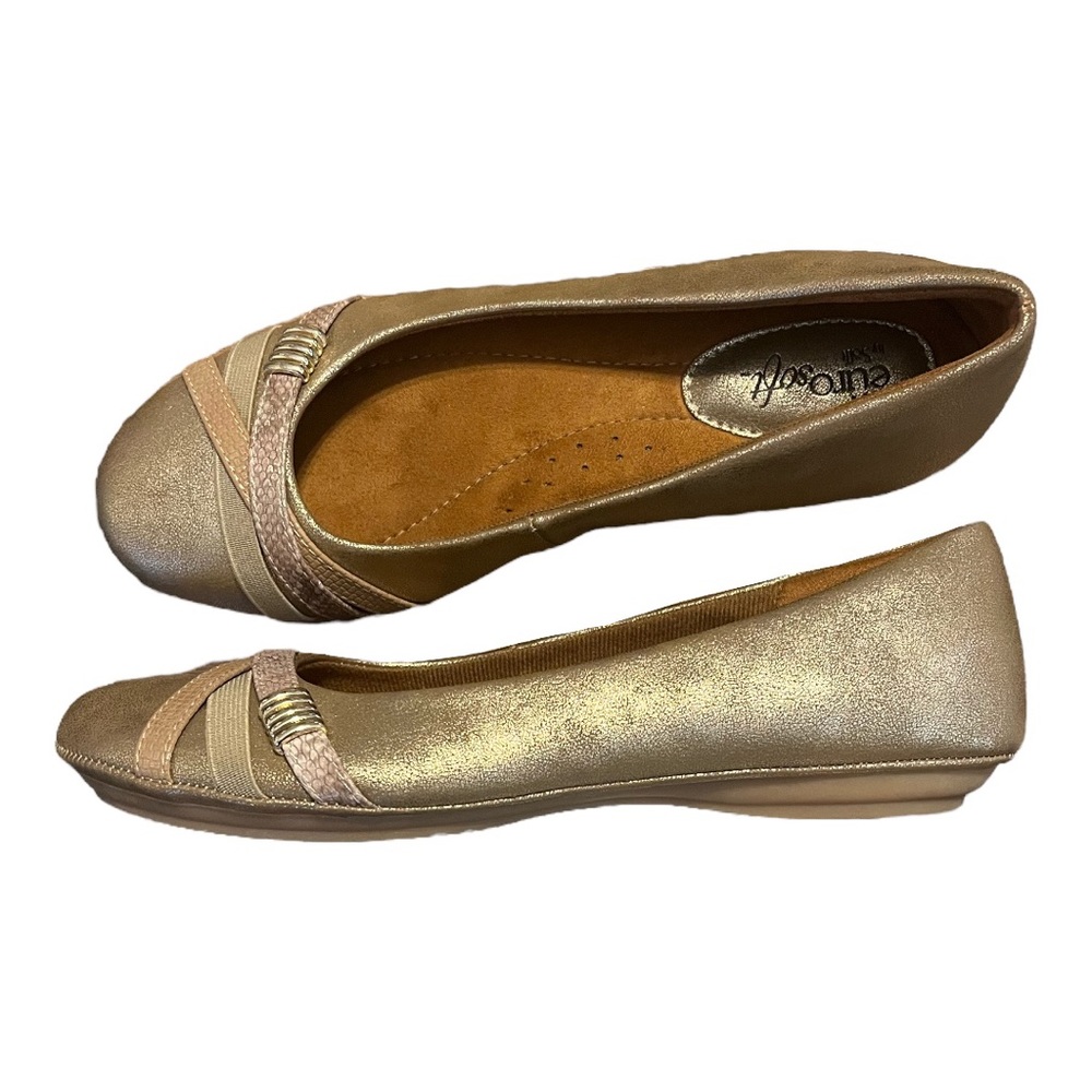 EuroSoft by Sofft Metallic Gold Shaina Ballet Flats - Size 8